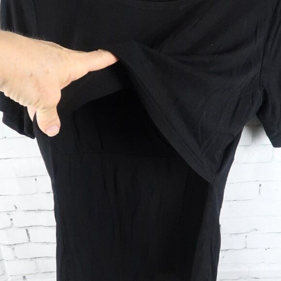 SMALL SHOW BLACK SHORT SLEEVE ROUND NECK NURSING MATERNITY SHIRT SIZE SMALL - Picture 6 of 8